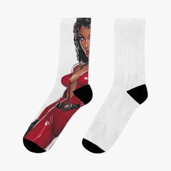 Item preview, beautiful black woman in a red dress designed and sold by javierparra.