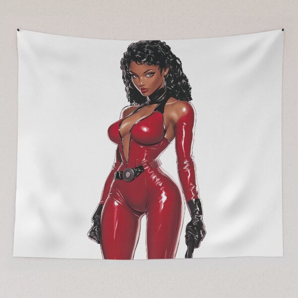 Item preview, beautiful black woman in a red dress designed and sold by javierparra.