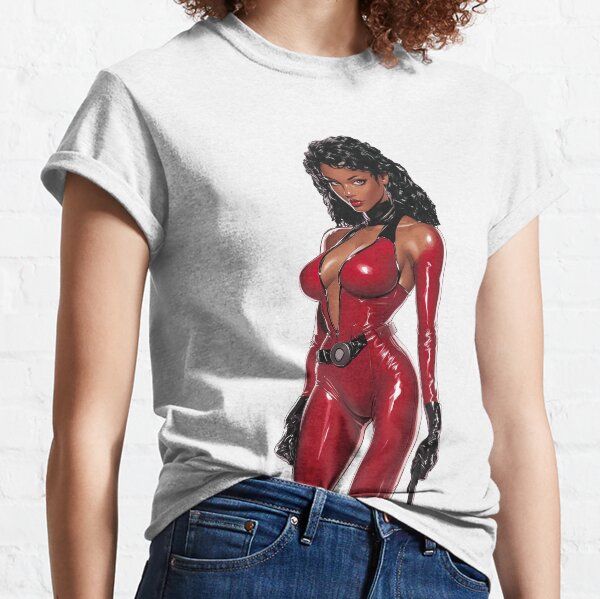 Item preview, beautiful black woman in a red dress designed and sold by javierparra.
