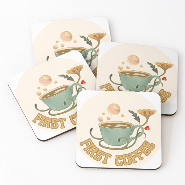 Item preview, First Coffee in Cream designed and sold by ArtByErinSmith.