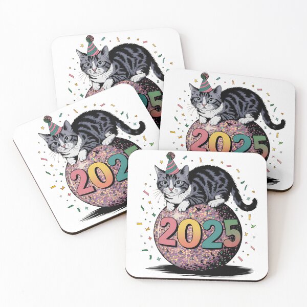 Artikelvorschau, 2025 Neujahrsfeier Katze entworfen und verkauft von chrstnslts.