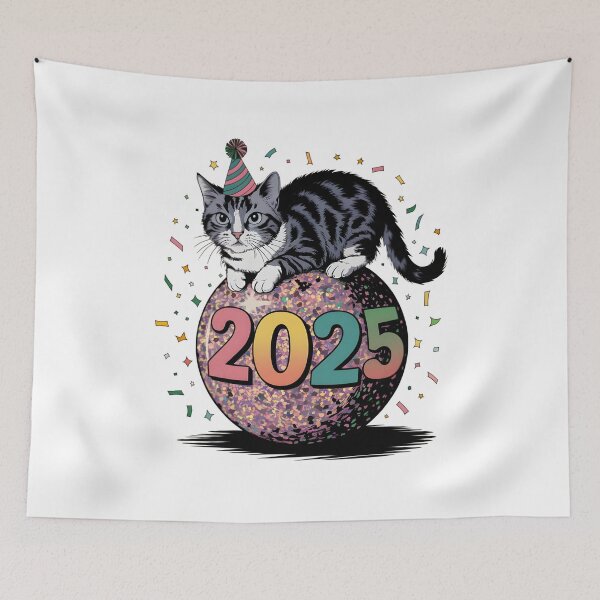 Item preview, 2025 New Year Celebration Cat designed and sold by chrstnslts.