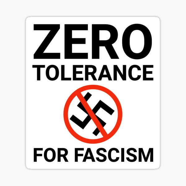 Vista previa del artículo con la obra «Tolerancia cero al fascismo», diseñado y vendido por Rachel the Artist .