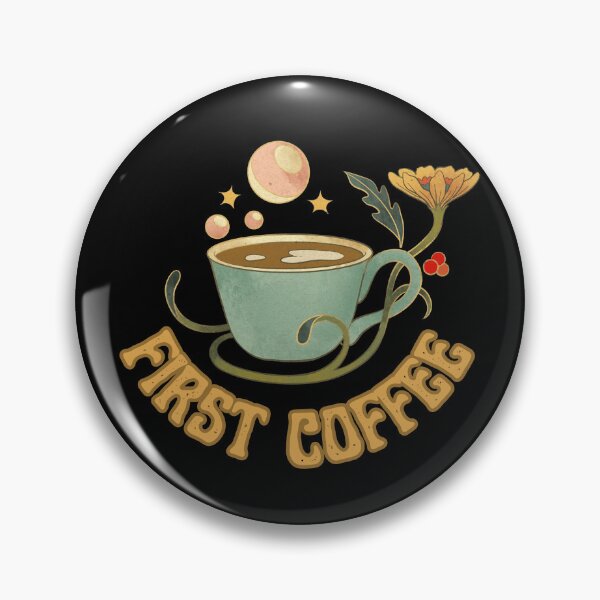 Item preview, First Coffee in Black designed and sold by ArtByErinSmith.