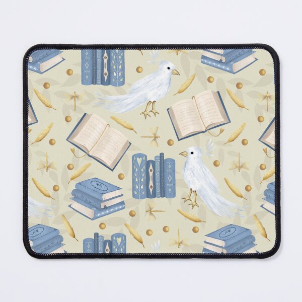 Item preview, Mythical Caladrius and Books Pattern designed and sold by AnnikaisDrawing.