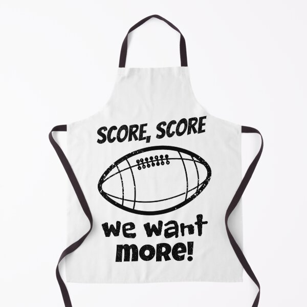 Item preview, Score score we want more, a vintage football call to action in black and white, with dynamic slogans driving passion, achievement, and relentless pursuit of victory on the field. designed and sold by SplashTastic.