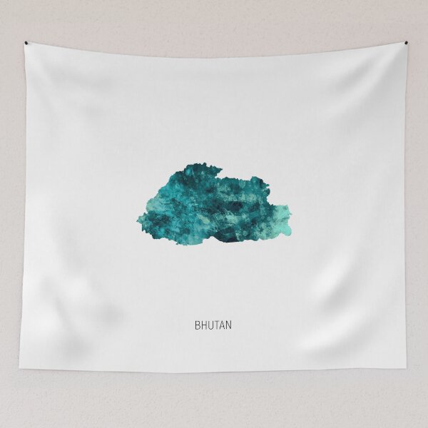 Item preview, Bhutan Watercolor Map designed and sold by ArtPrints.
