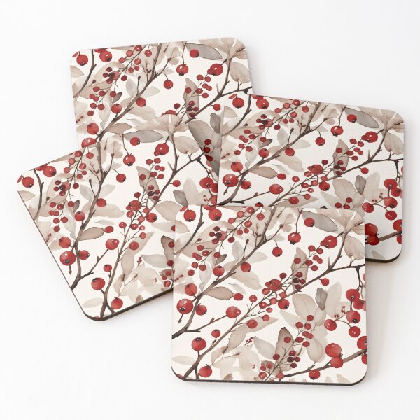 Item preview, CHRISTMAS BERRIES RED DARK by Monika Strigel designed and sold by SunlightStudios.
