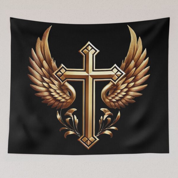 Item preview, Metallic Gold Cross And Wings Design 2  designed and sold by Mark Cannon.