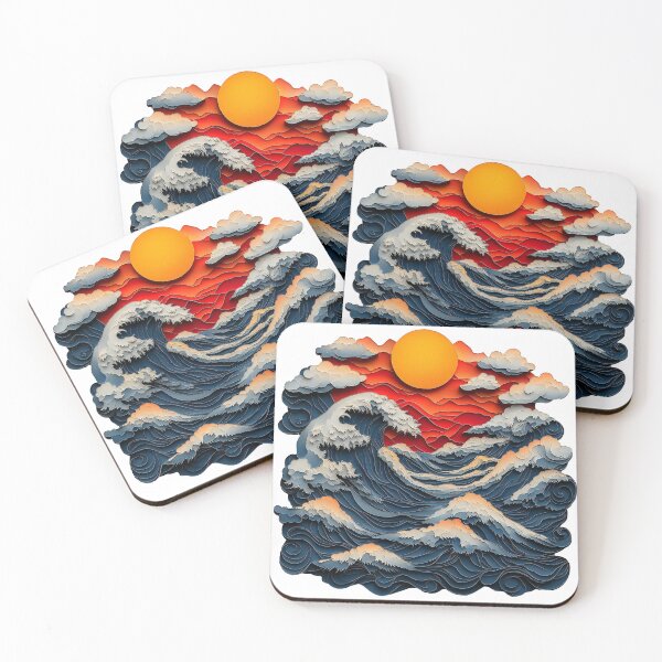 Item preview, "Dramatic waves under a blazing sun" designed and sold by Kunst-Shirt.