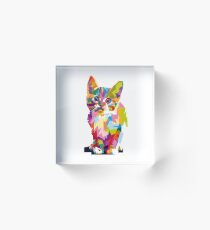 Colorful Cat Acrylic Block