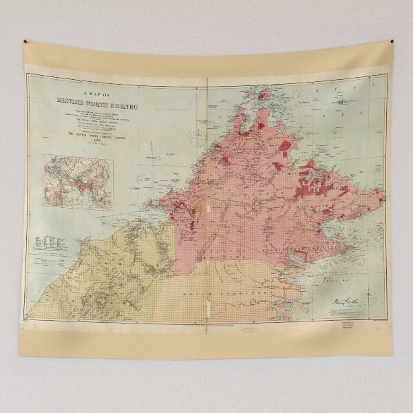 Item preview, Map of British North Borneo (1899) designed and sold by allhistory.