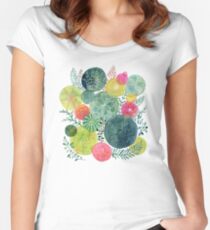 Succulent Circles Women's Fitted Scoop T-Shirt