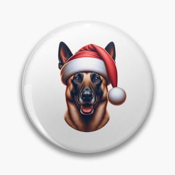 Aperçu de l'œuvre Malinois belge avec bonnet de Père Noël créée et vendue par MyCozyCorner24.