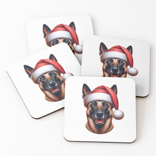 Item preview, Belgian Malinois with Santa Hat designed and sold by MyCozyCorner24.