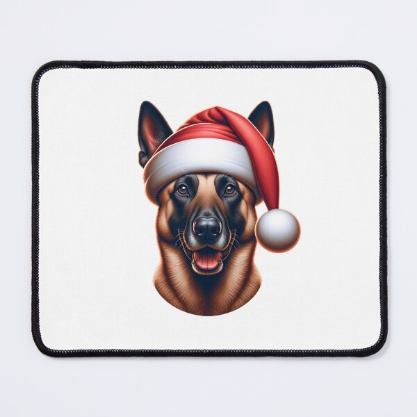 Item preview, Belgian Malinois with Santa Hat designed and sold by MyCozyCorner24.