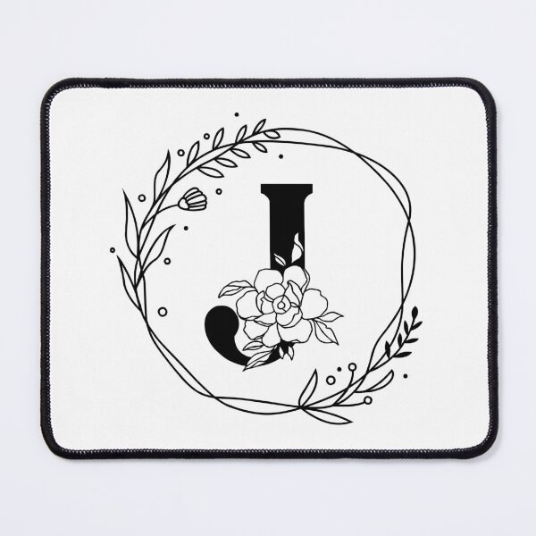Item preview, J Botanical Monogram, J Wreath Monogram, Peony Monogram, Rose Monogram designed and sold by Spike The Punch Design Co..