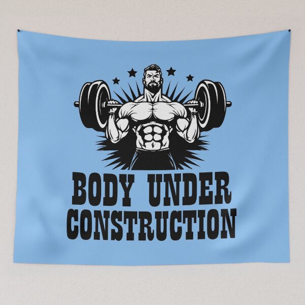 Item preview, Body Under Construction. Funny Gym  Quote. Fitness Quote designed and sold by DesignHouse07.