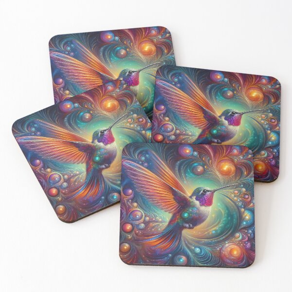 Item preview, Ruby-throated Hummingbird in Flight, Mystical Style designed and sold by CattyCornerPOD.