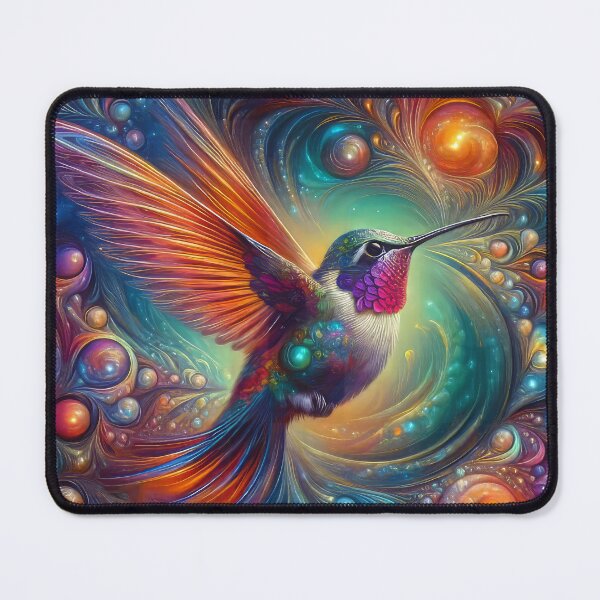 Item preview, Ruby-throated Hummingbird in Flight, Mystical Style designed and sold by CattyCornerPOD.