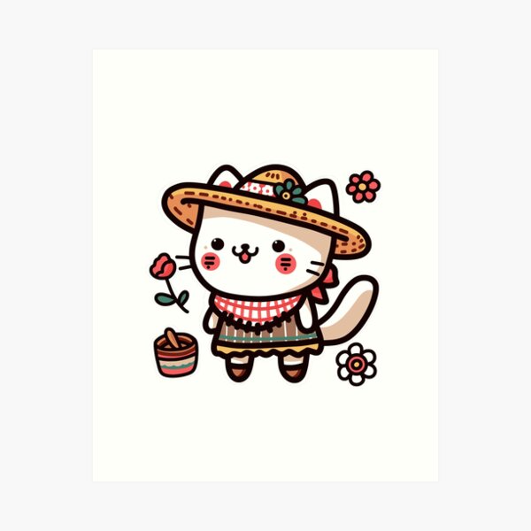 Item preview, KittyKat - Cute Smiley Cat with A Hat designed and sold by KittyKatCats.