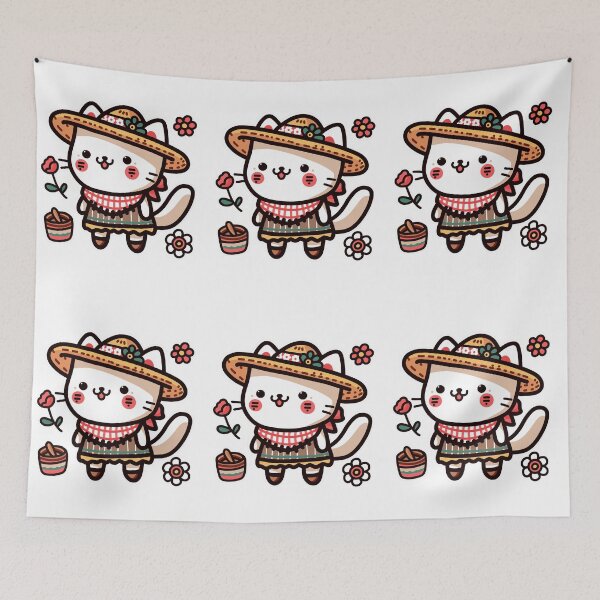 Item preview, KittyKat - Cute Smiley Cat with A Hat designed and sold by KittyKatCats.