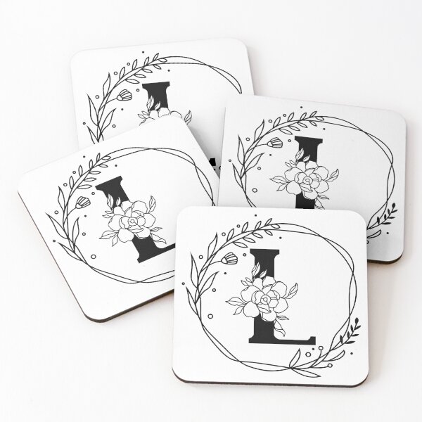 Aperçu de l'œuvre Monogramme botanique L, monogramme couronne L, monogramme pivoine, monogramme rose créée et vendue par Spike The Punch Design Co..