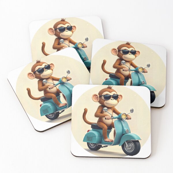 Item preview, T-Shirt Design Trending: CHIMP ON A SCOOTER designed and sold by ForeverPrintsOK.