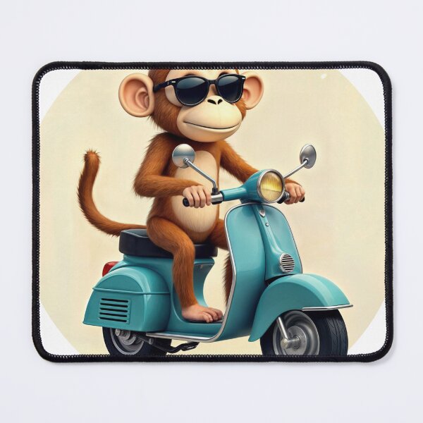 Item preview, T-Shirt Design Trending: CHIMP ON A SCOOTER designed and sold by ForeverPrintsOK.