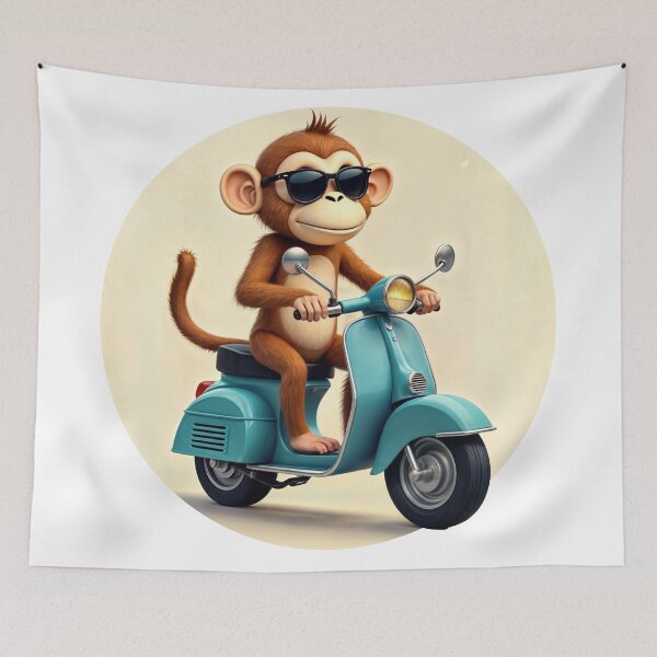 Item preview, T-Shirt Design Trending: CHIMP ON A SCOOTER designed and sold by ForeverPrintsOK.