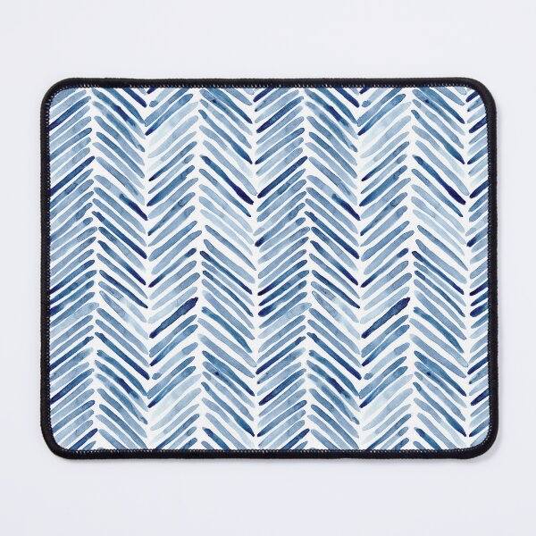 Item preview, Indigo blue watercolor herringbone designed and sold by Katerina Tova.