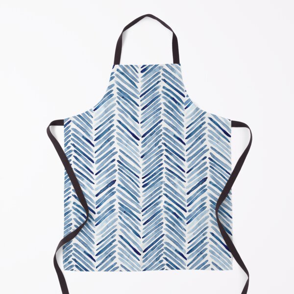 Item preview, Indigo blue watercolor herringbone designed and sold by Katerina Tova.