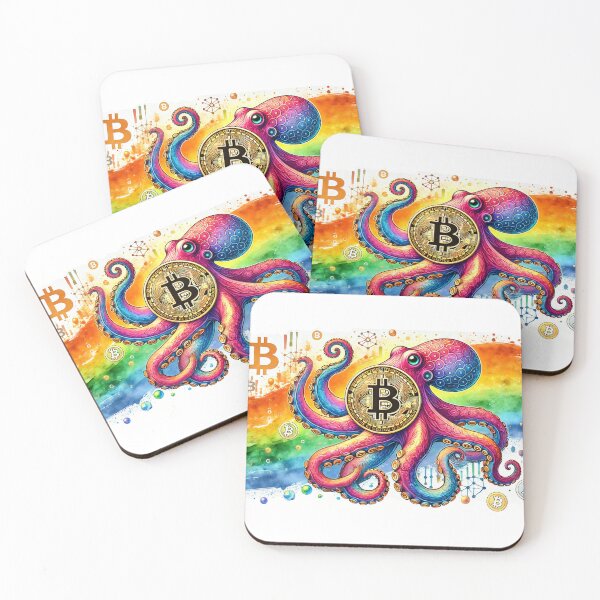 Item preview, Bold Bitcoin Octopus in a Rainbowcore designed and sold by Mechanical-Artt.