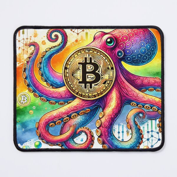 Item preview, Bold Bitcoin Octopus in a Rainbowcore designed and sold by Mechanical-Artt.