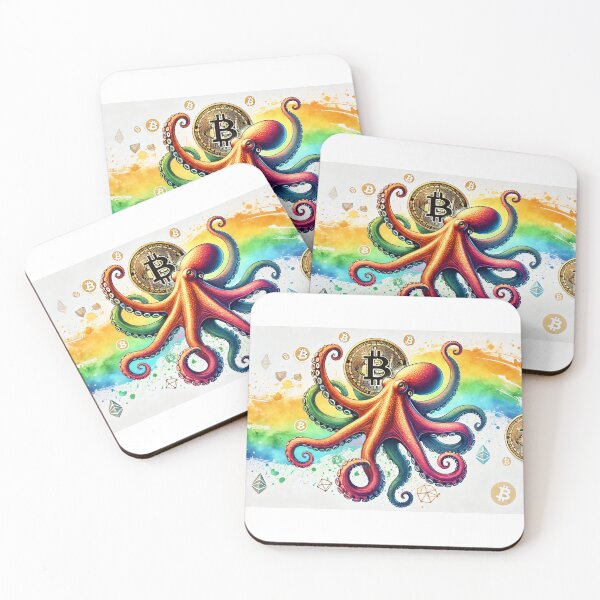 Item preview, Rainbowcore Octopus with Bitcoin designed and sold by Mechanical-Artt.