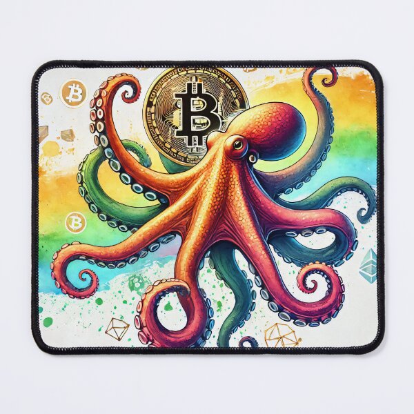Item preview, Rainbowcore Octopus with Bitcoin designed and sold by Mechanical-Artt.