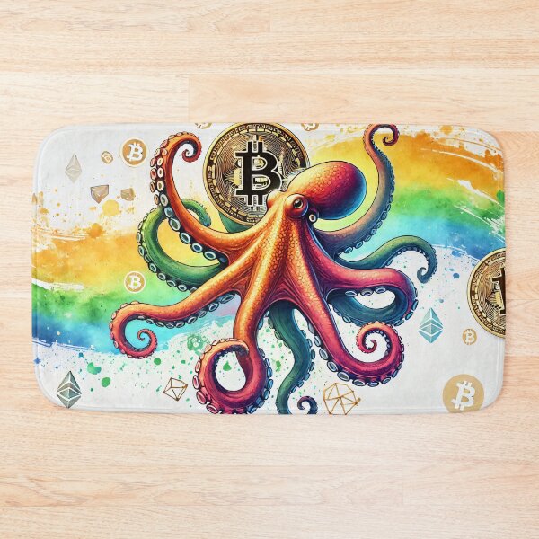 Item preview, Rainbowcore Octopus with Bitcoin designed and sold by Mechanical-Artt.