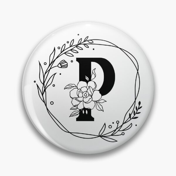 Aperçu de l'œuvre Monogramme botanique P, monogramme couronne P, monogramme pivoine, monogramme rose créée et vendue par Spike The Punch Design Co..