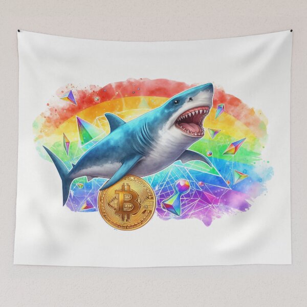 Item preview, Creative Bitcoin Shark in Rainbowcore designed and sold by Mechanical-Artt.