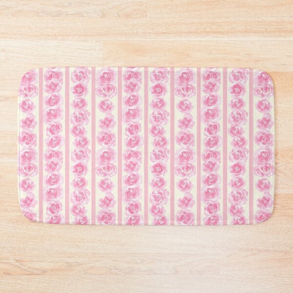 Artikelvorschau, Aquarell zarte rosa Rosen in vertikalen Streifen mit Streifen auf einem weichen, neutralen Hintergrund entworfen und verkauft von JasmineGDesigns.