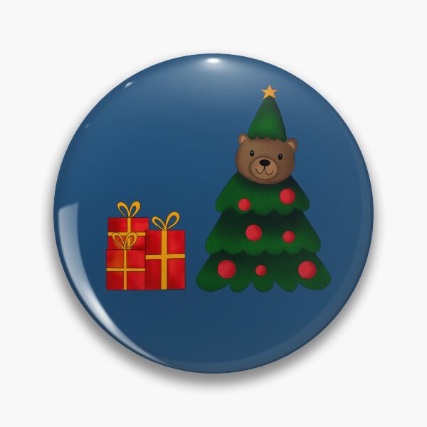 Item preview, Bear in Christmas Tree Costume with Gifts, navy blue designed and sold by IrenicBears.