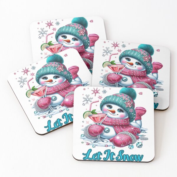 Item preview, Snowwoman with Teal Hat and Martini designed and sold by Wear & Wonder.