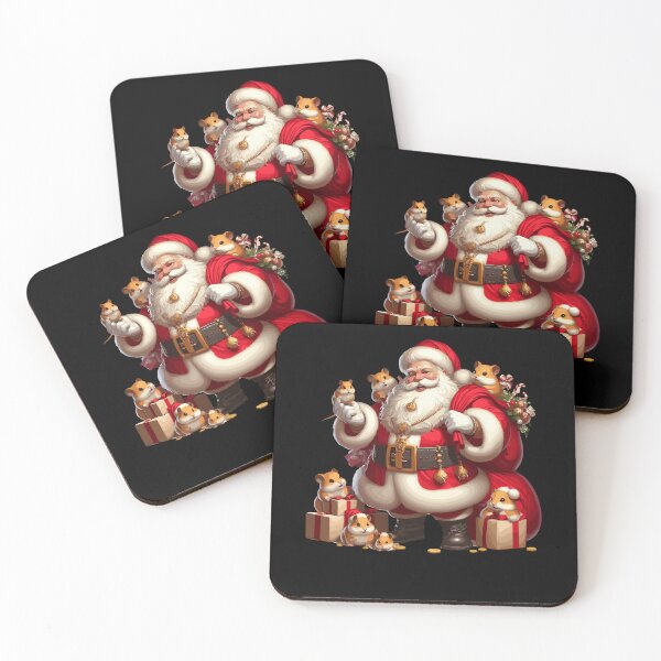 Item preview, American Santa Claus Holding Hamster Present Xmas designed and sold by Artistoos.