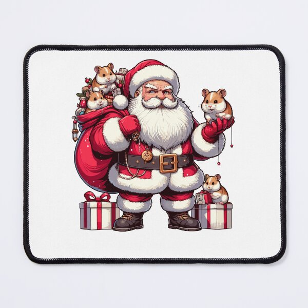 Item preview, American Santa Claus Holding Hamster Present Xmas designed and sold by Artistoos.