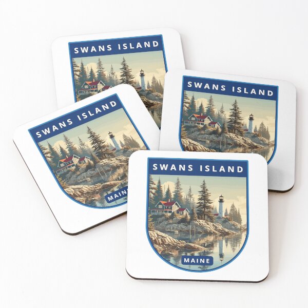 Item preview, Retro Swans Island Maine Usa Art Travel Landscape designed and sold by MaateoDesign.