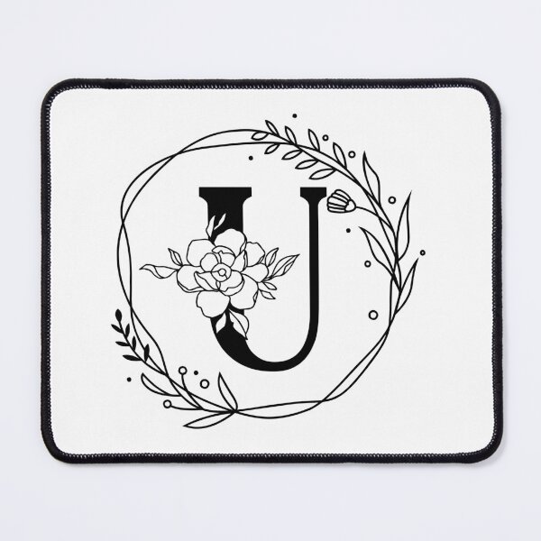Item preview, U Botanical Monogram, U Wreath Monogram, Peony Monogram, Rose Monogram designed and sold by Spike The Punch Design Co..