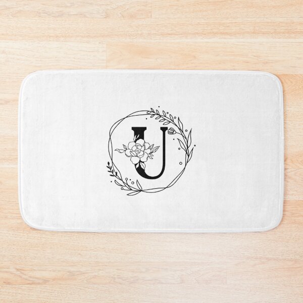 Item preview, U Botanical Monogram, U Wreath Monogram, Peony Monogram, Rose Monogram designed and sold by Spike The Punch Design Co..