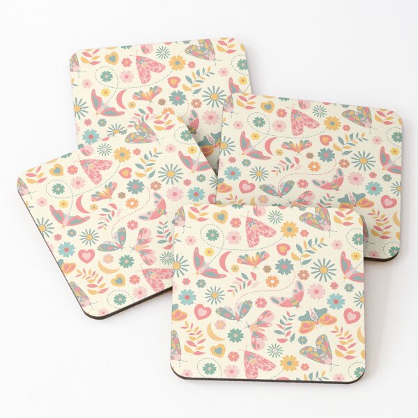 Item preview, Retro Boho Moths and Florals designed and sold by Elisabeth Coelfen.