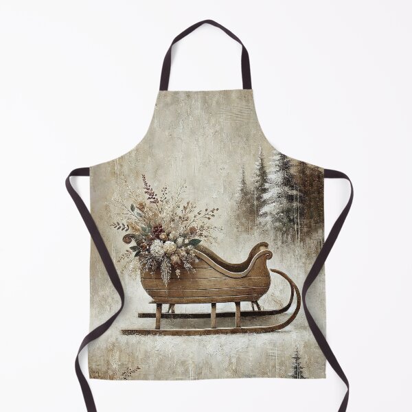 Item preview, Elegant Vintage Wooden Sleigh with Winter Florals designed and sold by MarinaFila.