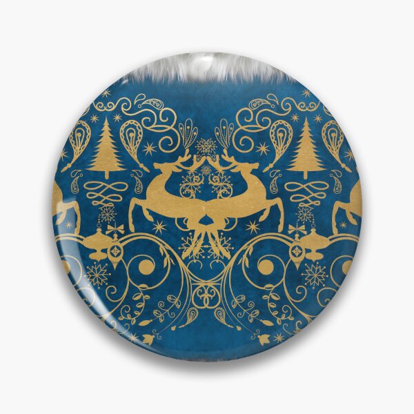 Item preview, Reindeer Swirls - Gold Blue designed and sold by L'Atelier de Milu.